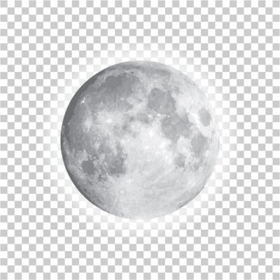 Sticker Zwart-witfoto van de volle maan