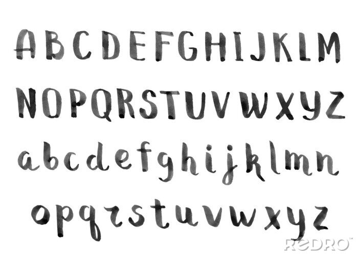 Sticker Zwart-witte letters van het alfabet