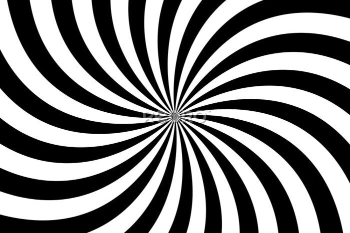 Sticker Zwart-witte spiraal