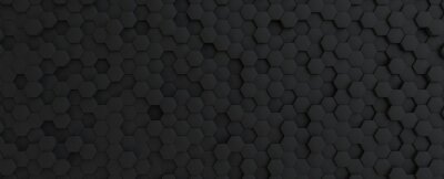 Sticker Zwarte 3D zeshoeken