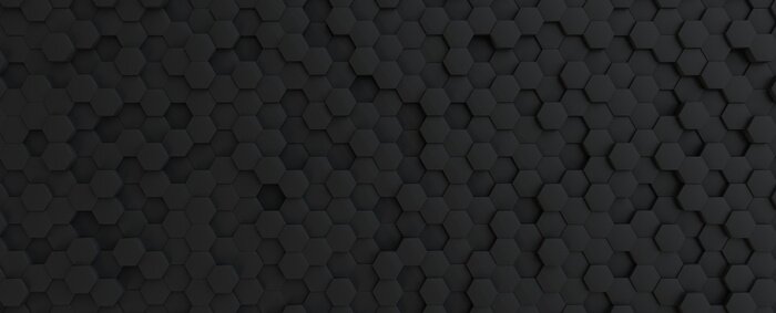 Sticker Zwarte 3D zeshoeken