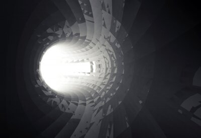 Zwarte glazen tunnel